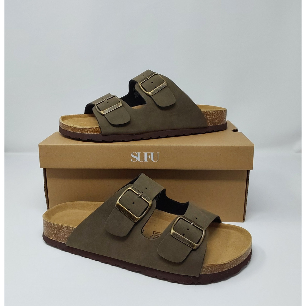 SUFU Arizona Style Sandals Olive Nubuck Cork Footbed Women’s 10/Men's 8 CL-007